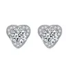 Gemsmycken Moissanite Studs Earring Plated Gold 925 Sterling Silver Flower Women Diamond Stud Earrings