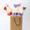 Single Bear Soap Flower Bear Simulation Artificial Flower Rose Single Rose For Valentines Day Party Single Bouquet Gift