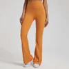 Lu Lu Pant Yoga Outfit Solid Color 25 "マルチカラーフィットネス女性スポーツレモンパンツハイウエストブートカットレギンス胃アスレチックワークアウトトレーニングソフト