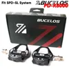 Bike Pedals BUCKLOS Road Bike Pedal Nylon Bicycle Platform Pedal Clipless R8000 Road Cycling Lock Pedals Fit SPD SL System Bike Accessories 231207