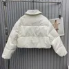 2023 Autumn/winter New Nanyou Gaoding Miu Corduroy Short Black and White Two Wear Versatile Thick Flip Collar Down Jacket