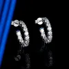 Boucles d'oreilles en diamant Moissanite faites à la main, 3mm, 100% en argent Sterling 925 véritable, bijoux de fête de mariage pour femmes, bijoux de fiançailles