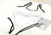 Costume da bagno modello semplice bikini bianco costume intero push up da spiaggia donna costume da bagno affascinante con cinturino alla caviglia4142468