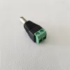 10 pçs/lote Solderless DC 5.5 2.1mm Adaptador Monitoramento Conector Macho Plug Verde 12V Terminal de Alimentação