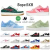 Zapatos casuales de diseñador de lujo FIN Bowling A Swimming Ape BapeSK8 Sta Charol Rojo Azul Gris Camo Combo Pink Sk8 Star JJJJound Zapatillas de deporte con plataforma Zapatillas planas