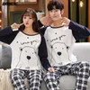 Men's Sleepwear His and Hers Pajamas Fashion Matching Pyjamas Long Sleeved Cartoon Printing Fall Winter Big Size Youth Couple's Pijama Sleepwear 231206