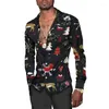 Casual overhemden voor heren 2023 Verkopen 3D-shirt met lange mouwen Kerstserie Hawaii Losse grote maat Herfst en winter