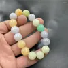 Bracelet de jade de couleur du brin 12mm pour les hommes et les femmes en bois perlé