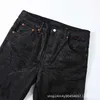 designer amirssHigh Street Trendy Brand PUR Jeans con motivo rivestito nero per modello di lavaggio ad acqua da uomo dimagrimento e rifinitura elastici