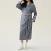 Mäns sömnkläder kvinnors pyjame fleece solid elegant badrock snabb torkning lång mantel sömnklänning hösten pijama mujer invierno