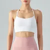 Yoga Outfit Femmes Sports Soutien-gorge Suspendu Cou Sexy T-Back Gilet Avec Coussin De Poitrine Gym Top De Fitness Push Up Tops D'entraînement