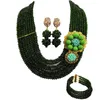 Ensemble collier et boucles d'oreilles, bijoux fantaisie pêche, perles africaines, cristal