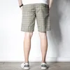 Men's Pants High Waist Casual Loose Plaid Shorts Men