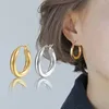 Hoop Earrings 1Pair Stainless Steel Sleek Circle Piercing Jewelry Accessories For Women Elegant Luxury Ear Cuffs Gifts