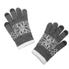 Winterhandschuhe, Schneeflocken-Split-Finger-Touchscreen-Handschuhe, gestrickte warme Outdoor-Radsport-Warmhandschuhe