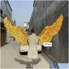 Party Decoration Fashion Props For Adts Large Feather Angel Wings Orange Purple White Black Each 100Cm Drop Delivery Home Garden Festi Dhkld