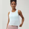 Lu lu yoga outfit cor sólida perder malha esporte alinhar limão tanque feminino camiseta manga curta colheita ginásio colete superior solto treinamento