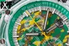 Apf Factory Factory Montre de luxe pour hommes artiste Jungle Dragon vert aux couleurs changeantes 44 mm. Mouvement mécanique intégré True Function 3126QJEL