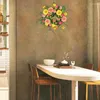 Couronne de fleurs décoratives en marguerite, tournesol de printemps, suspendue, 15 pouces, pour décorations extérieures, porche