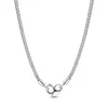 Anhänger 925 Sterling Silber Pan Moments Nietenkette Halskette Radiant Heart Floating Stone Pendant Collier