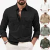 Herren-T-Shirts, modisch, Herbst, lässig, langärmelig, Revers, einfarbig, Hemdärmel, Pyjama, groß, 1, Herrenoberteile, Strand, Sommer, kurz