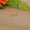 Серьги-гвоздики из чистого твердого желтого золота 24 карата для женщин Perfect Heart 0,32 г 2 мм Вт