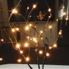 Decoratieve Objecten Beeldjes 20 Lampen LED Wilg Tak Lamp Bloemen Nachtlampje Vaas Thuis Kerstfeest Tuin Decor Decoratie 231207