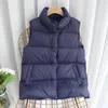 Women's Vests Janveny Winter Autumn Women Ultra Light Down Vest Casual Slim Waistcoat 90% White Duck Down Gilet Female Puffer Jacket Plus Size 231207