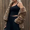 Women s Vests Short Version Leopard Brown Coat For Women Winter Warm Wear Niche Design Thicken Loose Thermal Long Sleeve Clothing Streetwear 231207