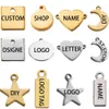 Charms 100Pcs/lot Customized Custom Laser Engrave Name Stainless Steel Personalized Necklace Blank Tags Charms Jewelry Wholesale 231204