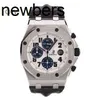 Herren Audemar Pigue Uhr Apf Factory Swiss Royal Oak Audpi Herren mechanische Armbanduhr Epic Offshore 26170st Silber Weiß Panda Plate Sport Mode Präzision Ste