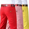 Station européenne grand rouge pantalons décontractés hommes stretch mince pantalon droit plancton beau tendance beau pantalon hommes jean 53