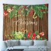 Tapestries Merry Christmas Big Tapestry Retro Farmhouse Old Wooden Board Xmas Tree Cowboy Wall Hanging Cloth Living Room Bedroom Home Decor 231207