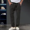 Men's Pants Comfortable Waistband Men Autumn Jogging Elastic Waist Fitness Trousers With Breathable Solid