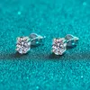 Fashion Designer Jewelry S925 Sterling Silver 4-prong Basket Diamond Earrings Women Luxury Moissanite Stud