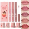 Batom 3 Pcs Doce Líquido Conjunto Matte Velvet Lip Glaze À Prova D 'Água Longa Duração Nonmarking Natural Tint Kit Cosmético YZL1 231207