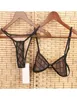Femmes Tulle Bikini rose et noir marron string Bikini brésilien maillot de bain dentelle Bikini ensemble Designer Bikinis luxe maillot de bain 2103225598663
