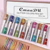 Combinaison ombre à paupières/liner 16 pièces X 5g ensemble d'eyeliner liquide coloré paillettes yeux Liner stylo bâton paillettes Kit lisse imperméable diamant Party Club noël 231207