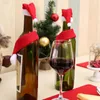 Berets 1/5Set Christmas Hat Scarf Red Wine Bottle Decoration Xmas Ornaments Year Navidad 2023 Funny