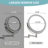 Espelhos compactos 8 polegadas montado na parede do banheiro espelho ajustável LED espelho de maquiagem 10X ampliação toque vaidade espelhos cosméticos com luz 231202
