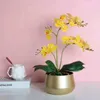 Горшки для цветов Iron Art Creative Flower Light Роскошные золотые металлические садовые растения Вазы-органайзер Настольные украшения Украшение цветочного горшка 231207