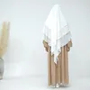 Этническая одежда Турция Дубай 3-слойный шифоновый шарф Длинный химар Женский мусульманский молитвенный хиджаб Ид Рамадан Исламская паранджа Арабский головной убор Абая