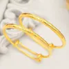 Gold 2pcs/set Baby Plated Adjustable Bangle Bracelet Decorative Accessories for Boys and Girls Birthday Box Not Included