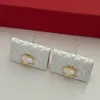 Moda saplama tasarımcısı küpeler mektup mücevher kadınları 18k altın kaplama bakır malzeme kristal inci zarif düğün Noel hediyesi