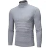 Herrenanzüge A2485 Herbst Winter Thermal Langarm Rollkragen T-Shirt Einfarbig Tops Männlich Schlank Basic Stretch T-Shirt