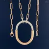 Pendant Necklaces European And American U-shaped Lock Ring Buckle Elliptical Exaggerated Versatile Men's Women's