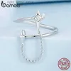 Solitaire Ring Bamoer 925 Sterling Silver Starry Ring Ring Ring Frantly Link Ring For Women Girls Fine Jewelry Gift YQ231207