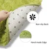 Carpets Round Plush Carpet For Living Room Green Shaggy Rug Sofa Chair Long Hair Floor Mat Bathroom Decoration Kids Fluffy 231207