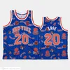 New York''Knicks''Men Dennis Smith R.J. Barrett Earl Monroe Taj Gibson Blue Tear Up Pack Custom Hardwood''Classics Jersey