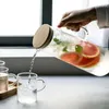 Waterflessen 1000 ml 1500 ml Verdikte glazen ketel Bamboe deksel met filterdeksel kan worden toegevoegd aan de voor sap en koffie 231206